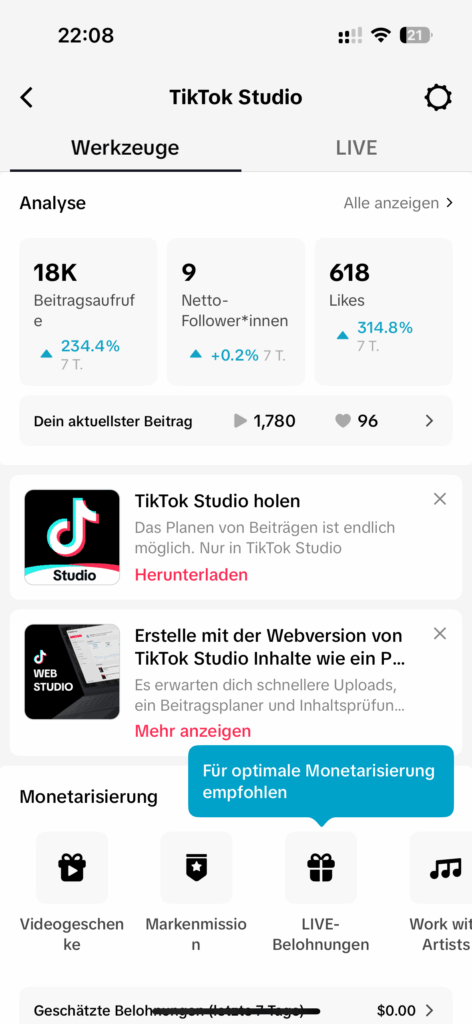 Sichtbarkeit direkt nach Upload